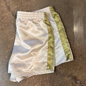 BDG Women's Satin Athletic Shorts - Cream